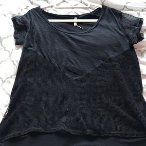 Emma and Sam Black Mesh T-shirt